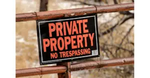Private property no trespassing sign
