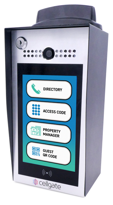 Left-facing Watchman W480 with live video intercom, access control and visitor management