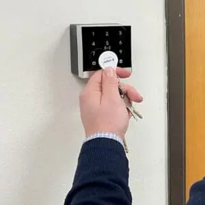 resident access key fob entry scan to unlock