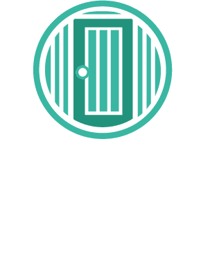 Entria wired and wireless access control stacked logo with door icon