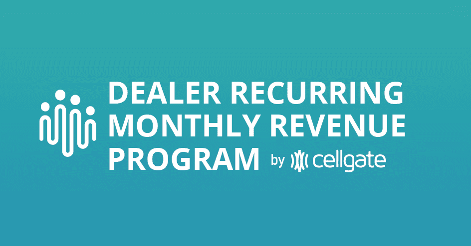 Dealer Recurring Monthly Revenue Program logo on teal background