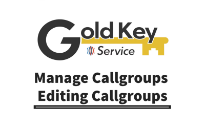 The Gold Key Service logo and the words :Manage Callgroups: Editing Callgroups" below it