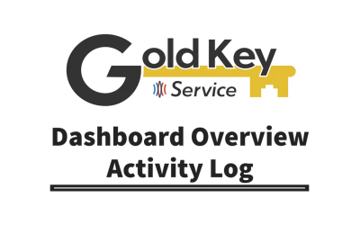 The Gold Key Service logo and the words "Dashboard Overview: Activity Log" below it