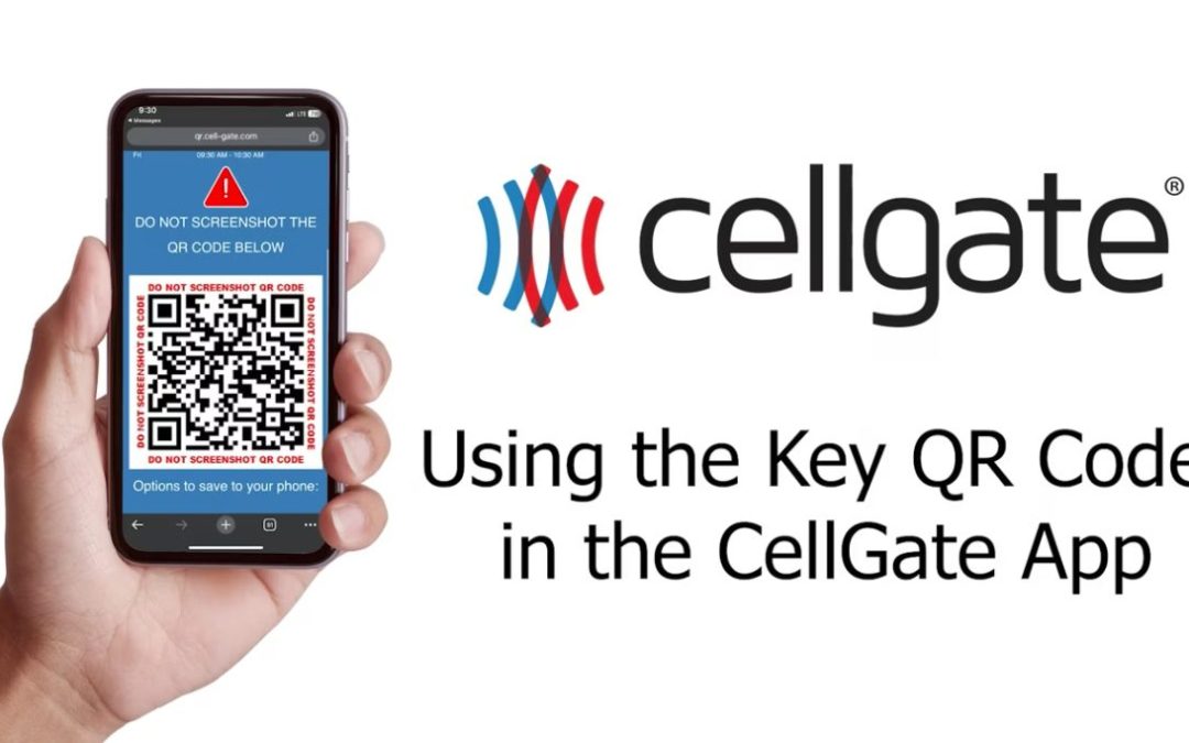 โถ Using the Key QR Code in the CellGate App
