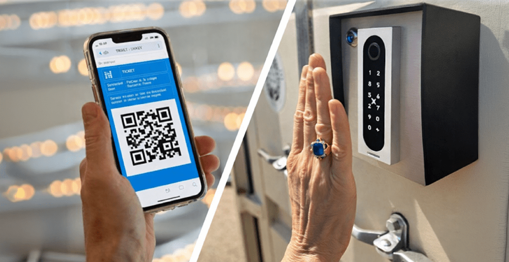 A thumbnail of CellGate Entría single door controller and a hand waving on a CellGate reader in a landing page feature image