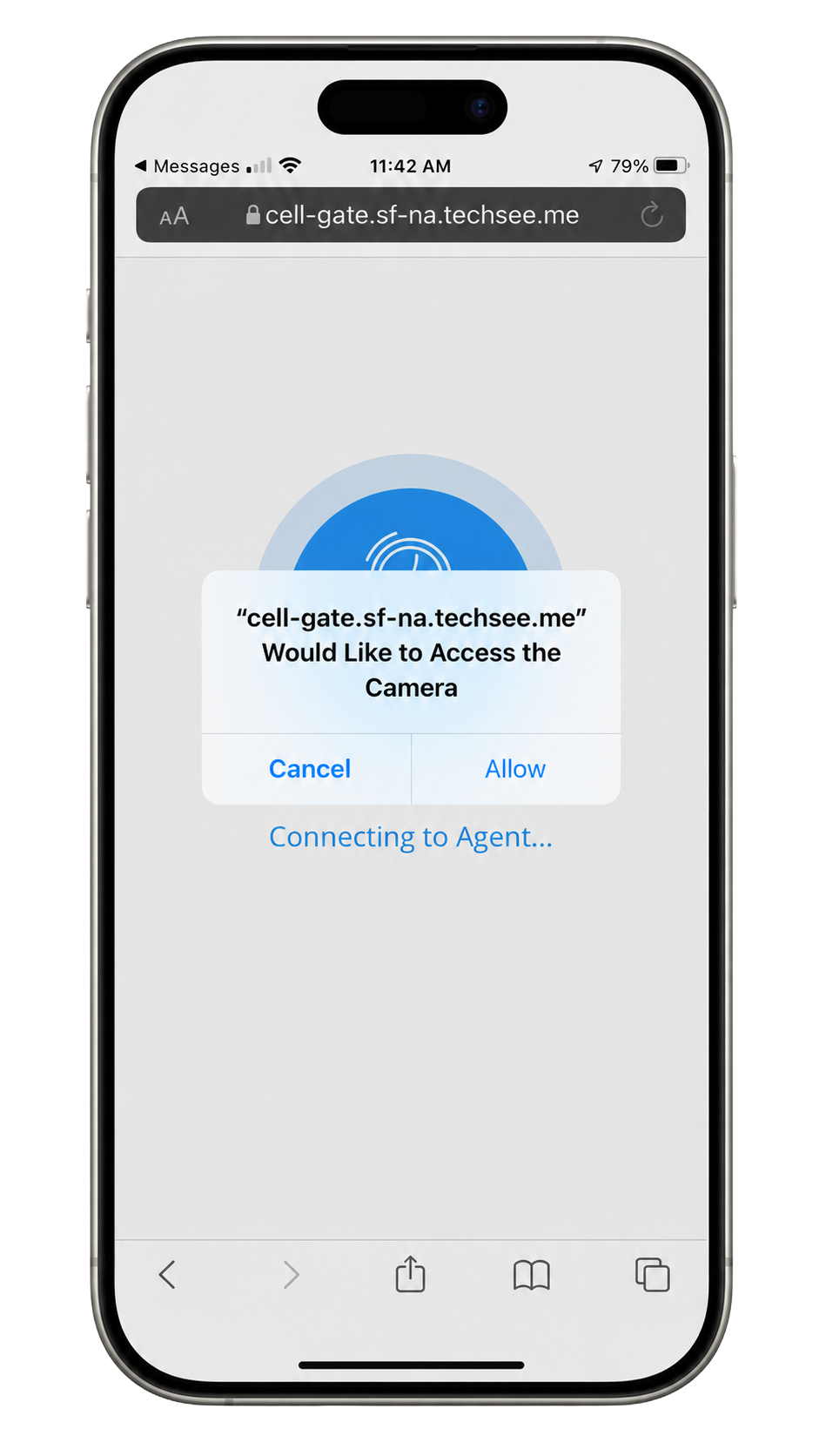 VirtualAssist requesting permission to access the phone camera