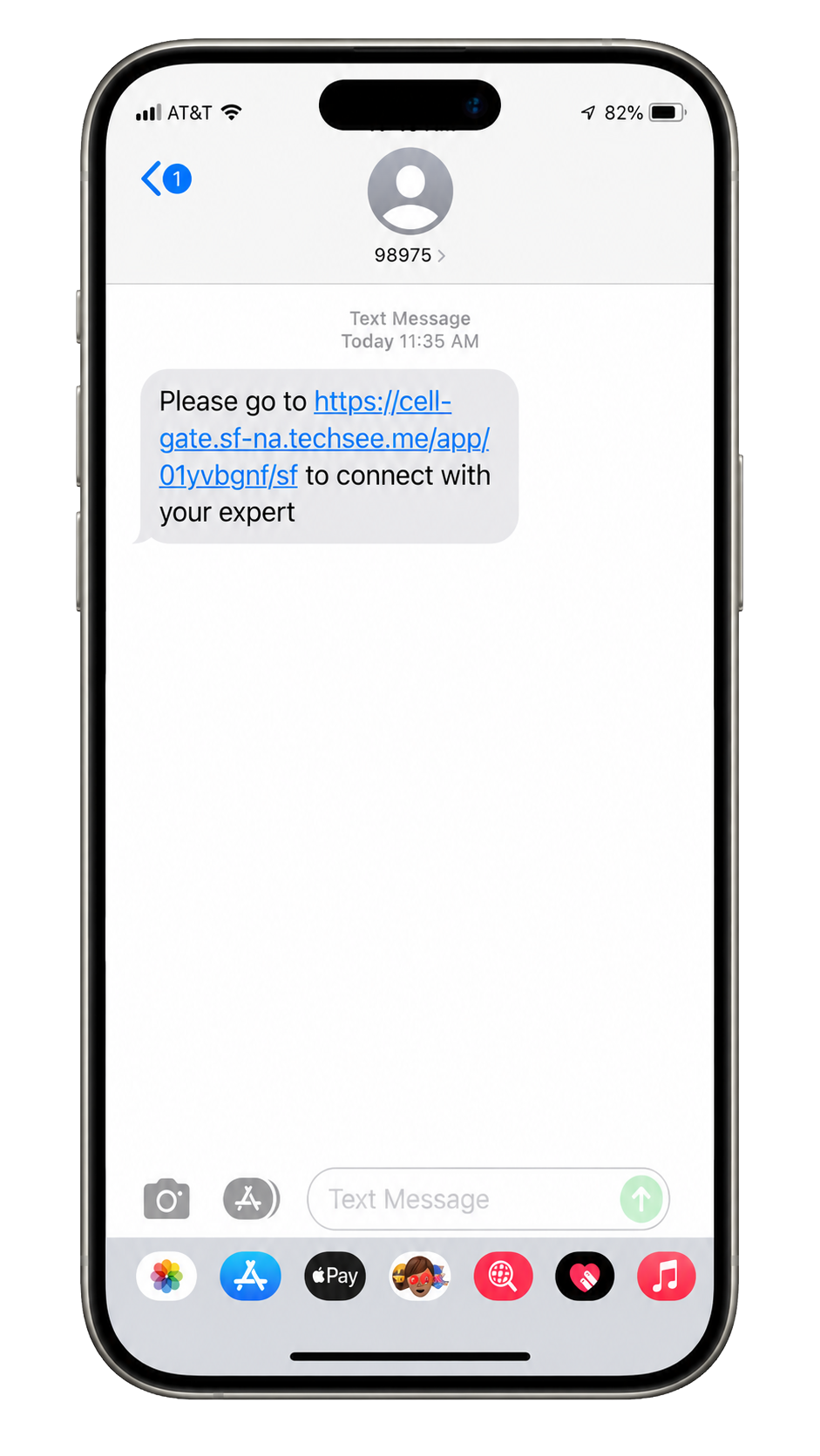 VirtualAssist initial invitation on a smartphone