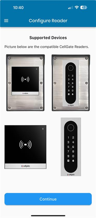 CG Installer app supported devices screen