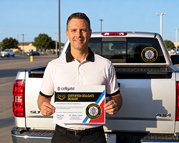 Certified CellGate Dealer technician with service truck