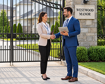 Dealer closing a deal at a multifamily property